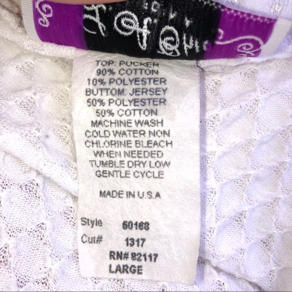 L.A. Chic Girls Vintage White/Red/Black Floral Summer Pucker Dress Size Large - Picture 7 of 12